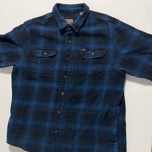 Orvis Heavyweight Flannel Shirt Button Up Shacket Jacket Blue Men's size XL - Picture 1 of 9